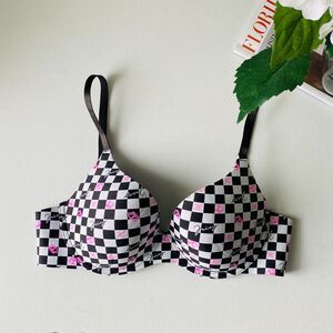 NWOT Juicy couture Woman Bra 38C Checkered Pink‎ White